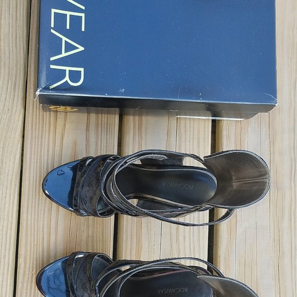 RocaWear HAYDIN Black Pump High Heel Sandal Size 9 - Picture 2 of 10